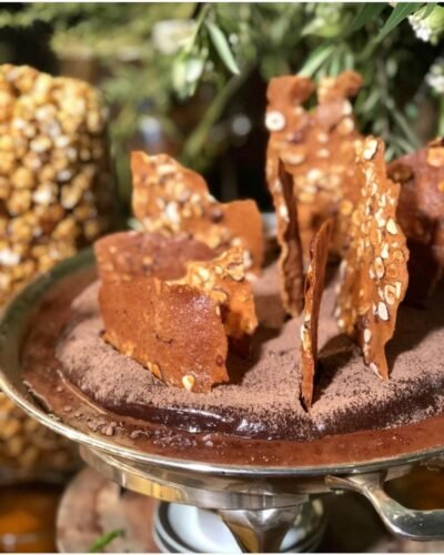 Gateau cremoso de Nutella e calda de Nutella